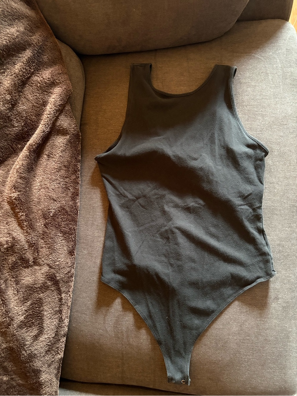American Eagle Outfitters Black Tank Bodysuit with twist back
